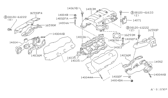 1996 Nissan Hardbody Pickup (D21U) Stud Diagram for 14070V5001