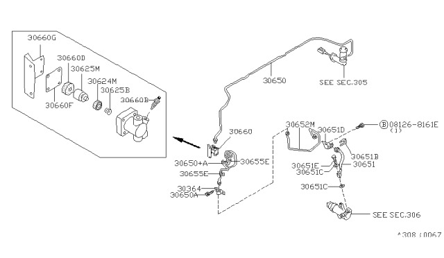 1995 Nissan Hardbody Pickup (D21U)  Hose Assembly Clutch Diagram for 4621101A11