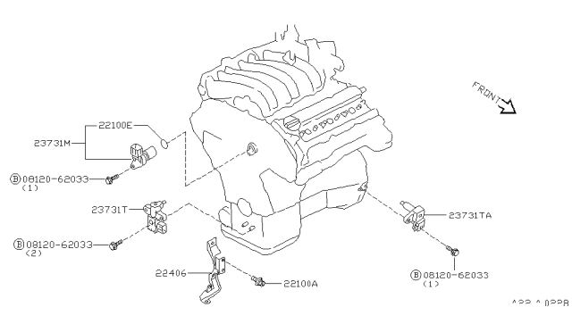 1998 Nissan Maxima Seal-O Ring Diagram for 2213138U12