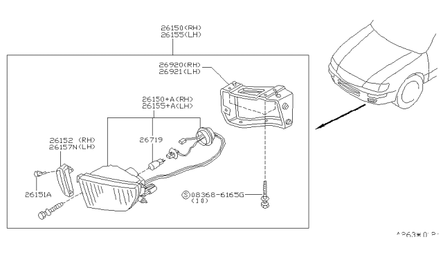 1996 Nissan Maxima  Rim-Fog Lamp Diagram for 2615240U00