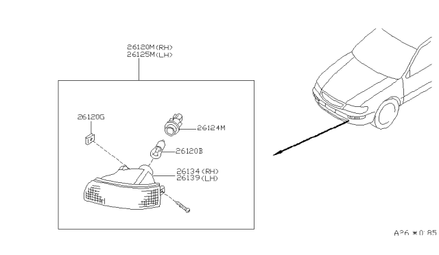 1996 Nissan Maxima Nut Diagram for 0124101081
