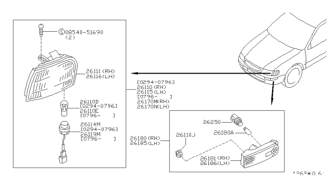 1996 Nissan Maxima Harness Assembly-Clearance Lamp Diagram for 2659786E10