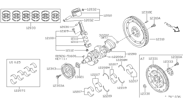 1998 Nissan Maxima  Bearing Connecting Rod Diagram for 1211131U10