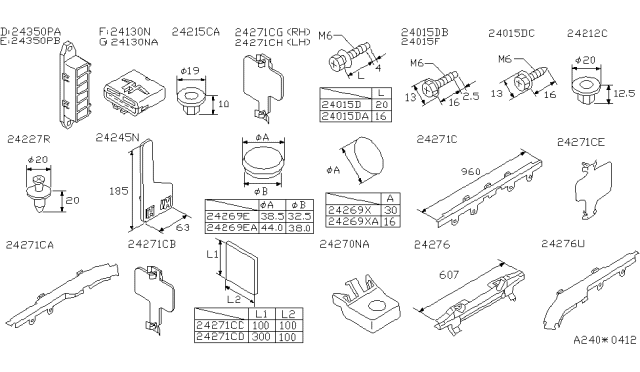 1999 Nissan Maxima Protector-Harness Diagram for 242750E000