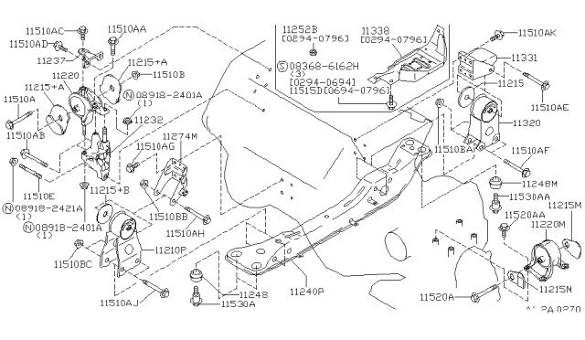 1996 Nissan Maxima  Bolt-Stud Diagram for 0115100681