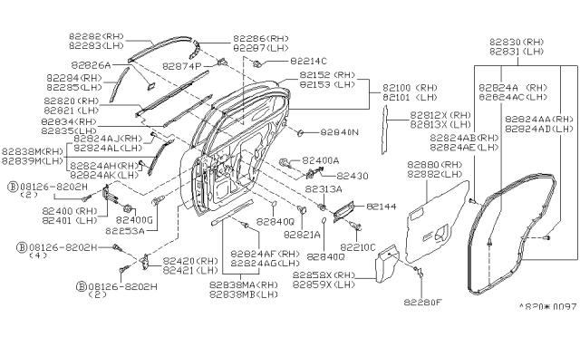 1996 Nissan Maxima  Bolt Diagram for 8049840U00