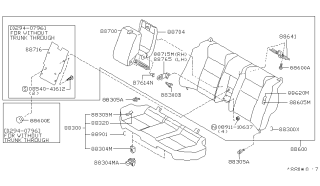 1996 Nissan Maxima  Bolt Diagram for 0146600061
