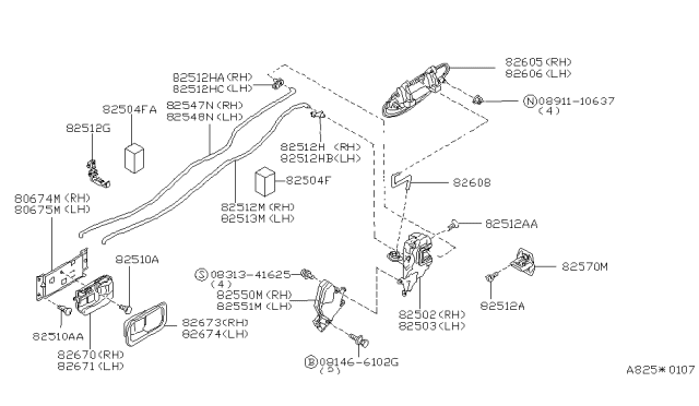 1995 Nissan Maxima Holder-Rod Diagram for 8053289900