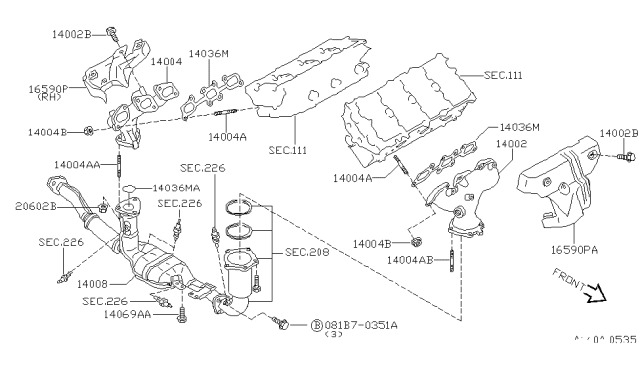 1998 Nissan Maxima  Stud Diagram for 1406431U00