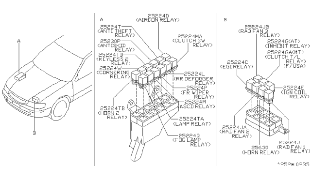 1996 Nissan Maxima  Relay Assembly-Anti SKID Diagram for 476052J000