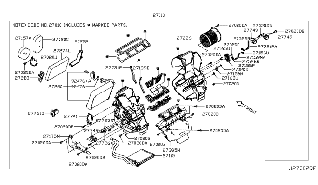 2018 Nissan Rogue Sport Cover-Filter, RH Diagram for 272B24BA0A