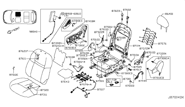 2017 Nissan Rogue Sport Finisher-Cushion, Front Seat Outer RH Diagram for 873306FK0A