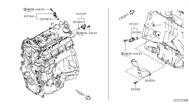 2019 Nissan Rogue Sport  Engine Camshaft Position Sensor Diagram for 237311KC1A