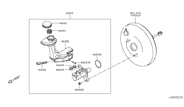 2019 Nissan Rogue Sport  Indicator Assy-Level, Brake Oil Diagram for 460484CU0A