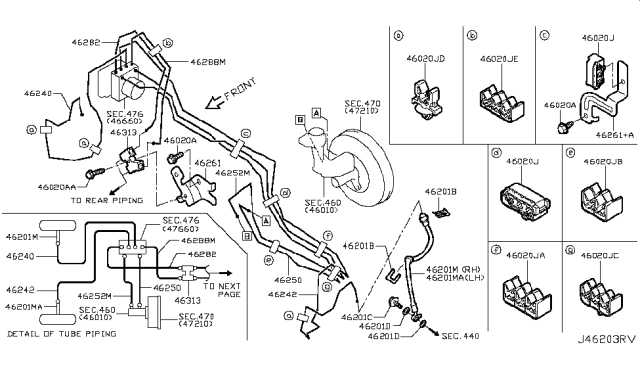 2017 Nissan Rogue Sport Tube Assy-Brake, Rear LH Diagram for 462834CE1A