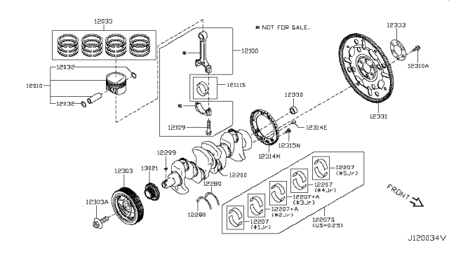 2018 Nissan Rogue Sport  Ring Set-Piston Diagram for 120331VA0D