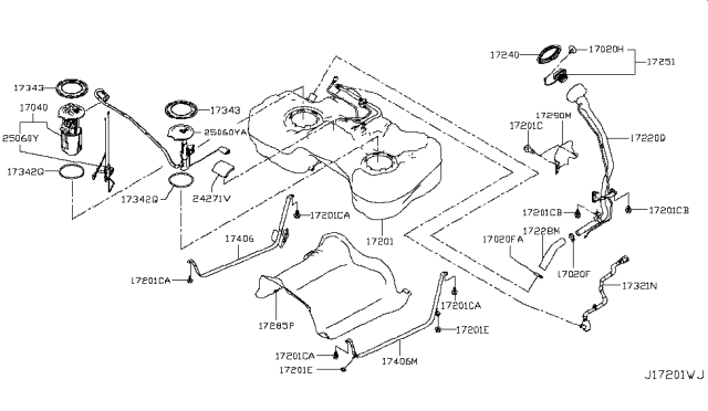 2019 Nissan Rogue Sport  Fuel Pump Diagram for 170406MA0A