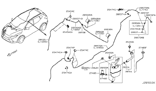 2018 Nissan Rogue Sport  Clip Diagram for 28945AQ000