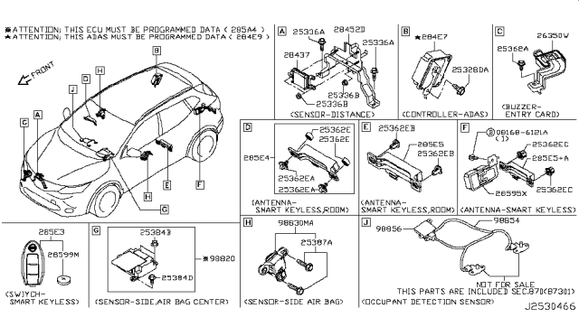 2018 Nissan Rogue Sport  Sensor Assembly-Side Air Bag Diagram for K88363TA8A