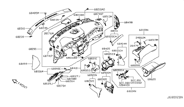 2019 Nissan Rogue Sport Housing Assembly - Glove Box Lamp Diagram for 26479AD000