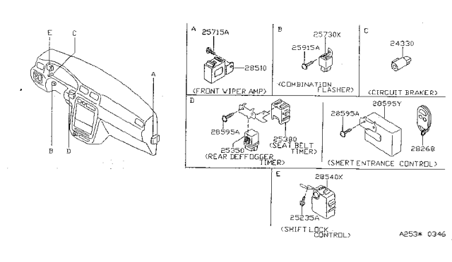 1997 Nissan Sentra FLASHER-Combination Diagram for 25730F4300