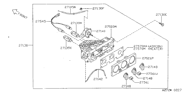 1998 Nissan Sentra  Control Assembly Diagram for 27515F4300