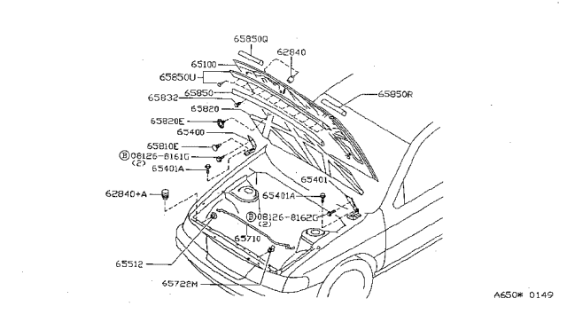 1997 Nissan Sentra  Clip Diagram for 6572250A00