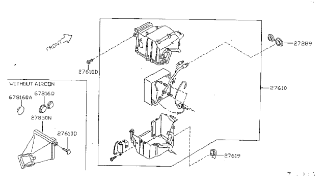 1997 Nissan Sentra  Cooling Unit Assy Diagram for 27270F4306