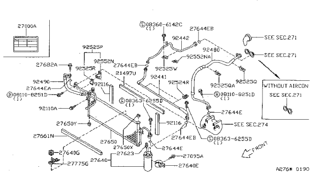 1998 Nissan Sentra  Tank Assy-Liquid Diagram for 92131F4300