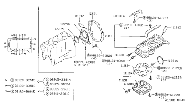 1998 Nissan Sentra  Pan Assy Oil Diagram for 11110F4100