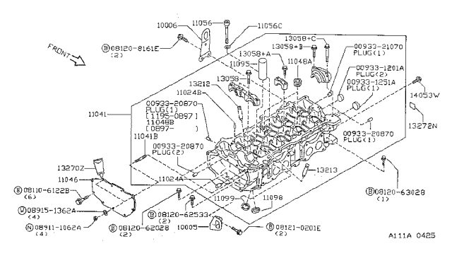 1997 Nissan Sentra Gasket-Liquid Diagram for KP510001R0