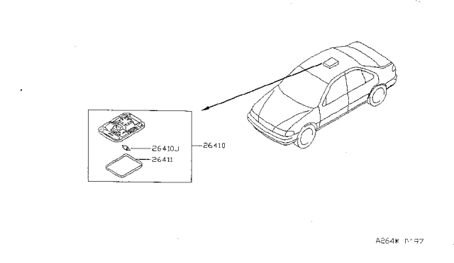 1996 Nissan Sentra  Lamp Assembly-Room Diagram for 26410F4301