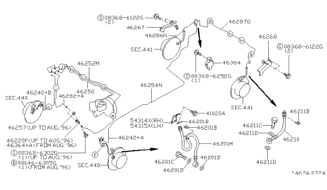 1996 Nissan 240SX Connector Diagram for 4636450F00
