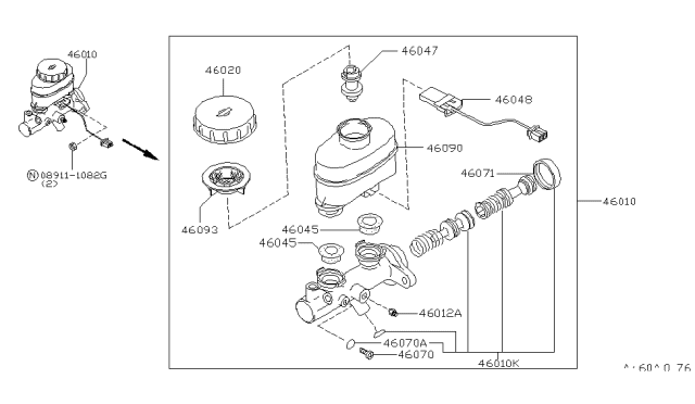 1998 Nissan 240SX  Cap Assembly-Oil Reservoir Tank Diagram for 4602064J21