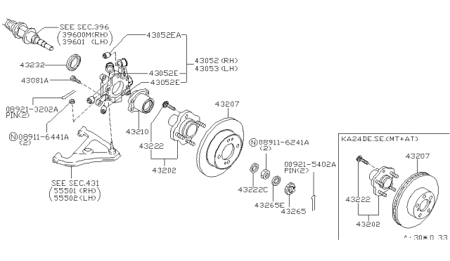 1998 Nissan 240SX  Bush Diagram for 551570P000