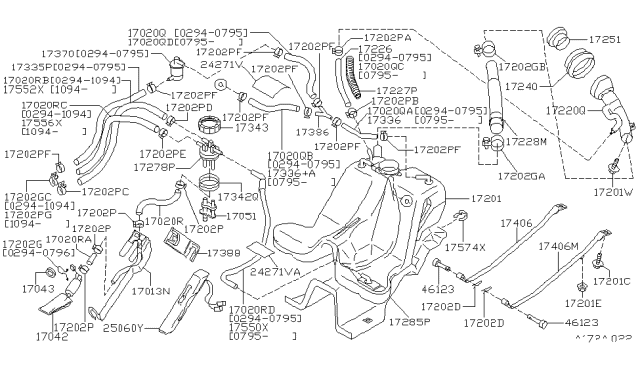 1995 Nissan 240SX  Clamp-Hose Diagram for 16439V5001