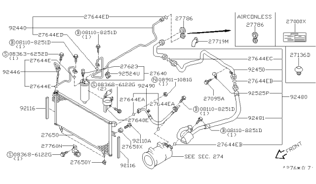 1998 Nissan 240SX Screw Diagram for 0143601741
