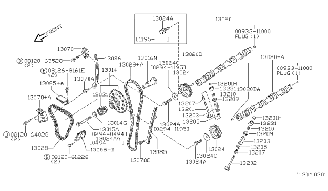 1995 Nissan 240SX  Bolt Diagram for 0111100831