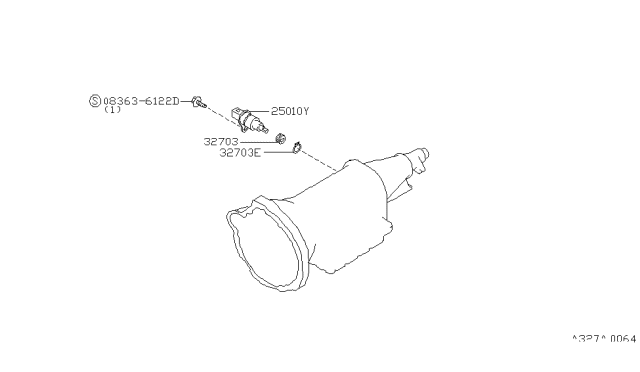 1998 Nissan 240SX Pinion-Speedometer Diagram for 3274371T20
