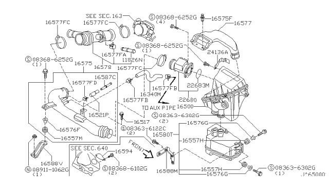 1995 Nissan 240SX  Clip-Hose Diagram for 16439A0601