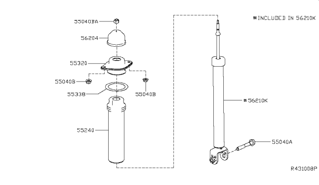 2019 Nissan Altima ABSORBER Kit - Shock, REART Diagram for E62106AM0B