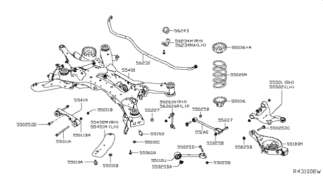 2019 Nissan Altima  Arm Rear Suspension RH Diagram for 555016CC0A