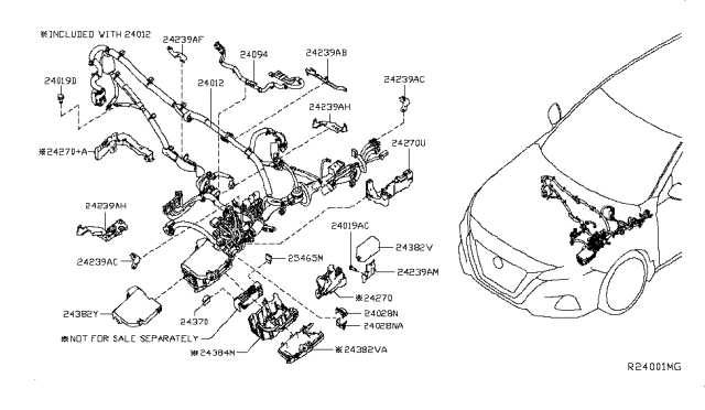 2019 Nissan Altima Frame-Relay Box Diagram for 243846CA0A