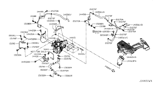 2019 Nissan Altima  Pipe Assembly-Oil Return Diagram for 151975NA1B