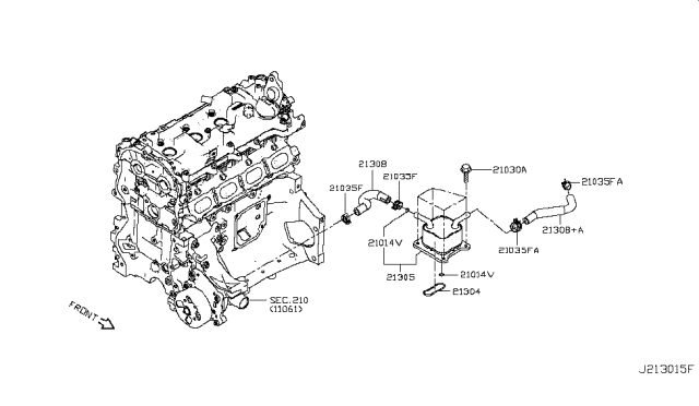 2019 Nissan Altima Cooler ASY Oil Diagram for 213056CA0A