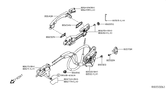 2019 Nissan Altima Striker Assy-Front Door Lock Diagram for 805706CA0B