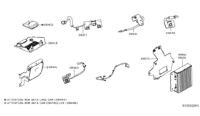 2019 Nissan Altima Controller Assembly - Camera Diagram for 284A16CA0B