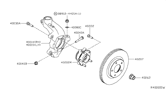 2019 Nissan Altima  Nut Diagram for 402624GA0C