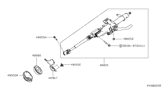 2019 Nissan Altima  COLUM Steer Abs Diagram for 488056CA1A