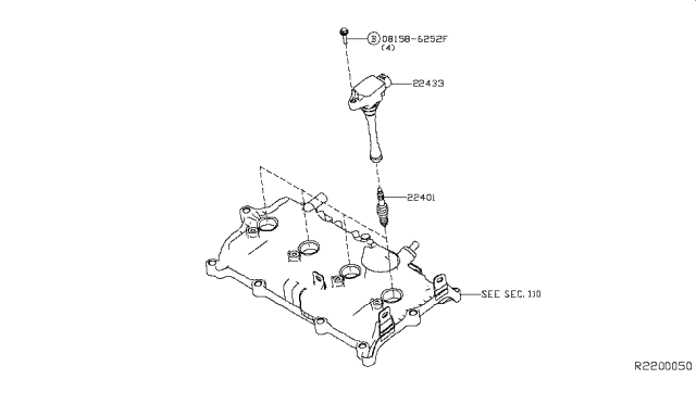 2019 Nissan Altima  Spark Plug Diagram for 224016CA1C